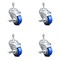 Service Caster 3 Inch Blue Polyurethane Swivel 3/8 Inch Threaded Stem Caster Set with Brake SCC-TS20S314-PPUB-BLUE-TLB-381615-4 - alternate 2